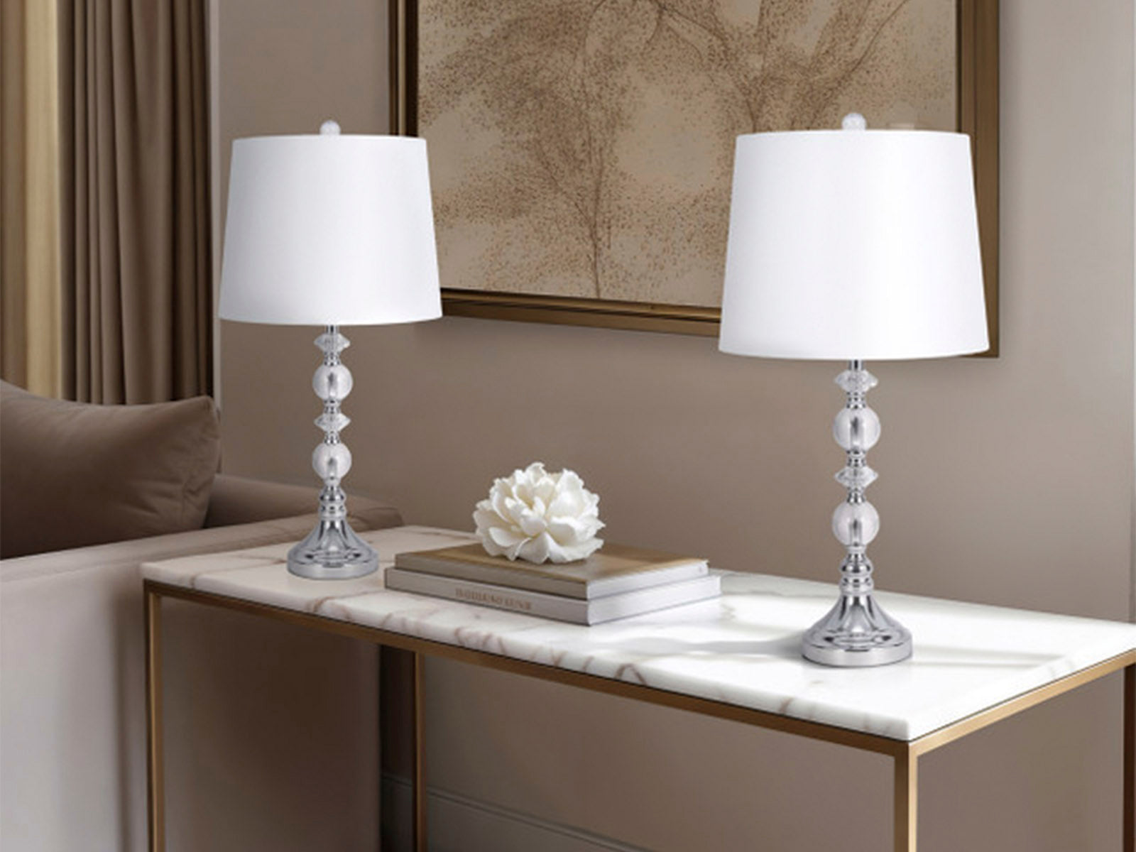 Lampara de Mesa Cristal 66cm