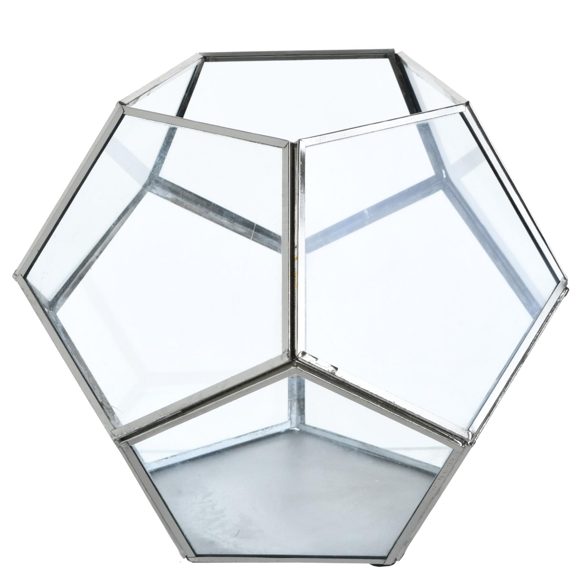 Porta Vela Geométrico C/Plata 14x14cm