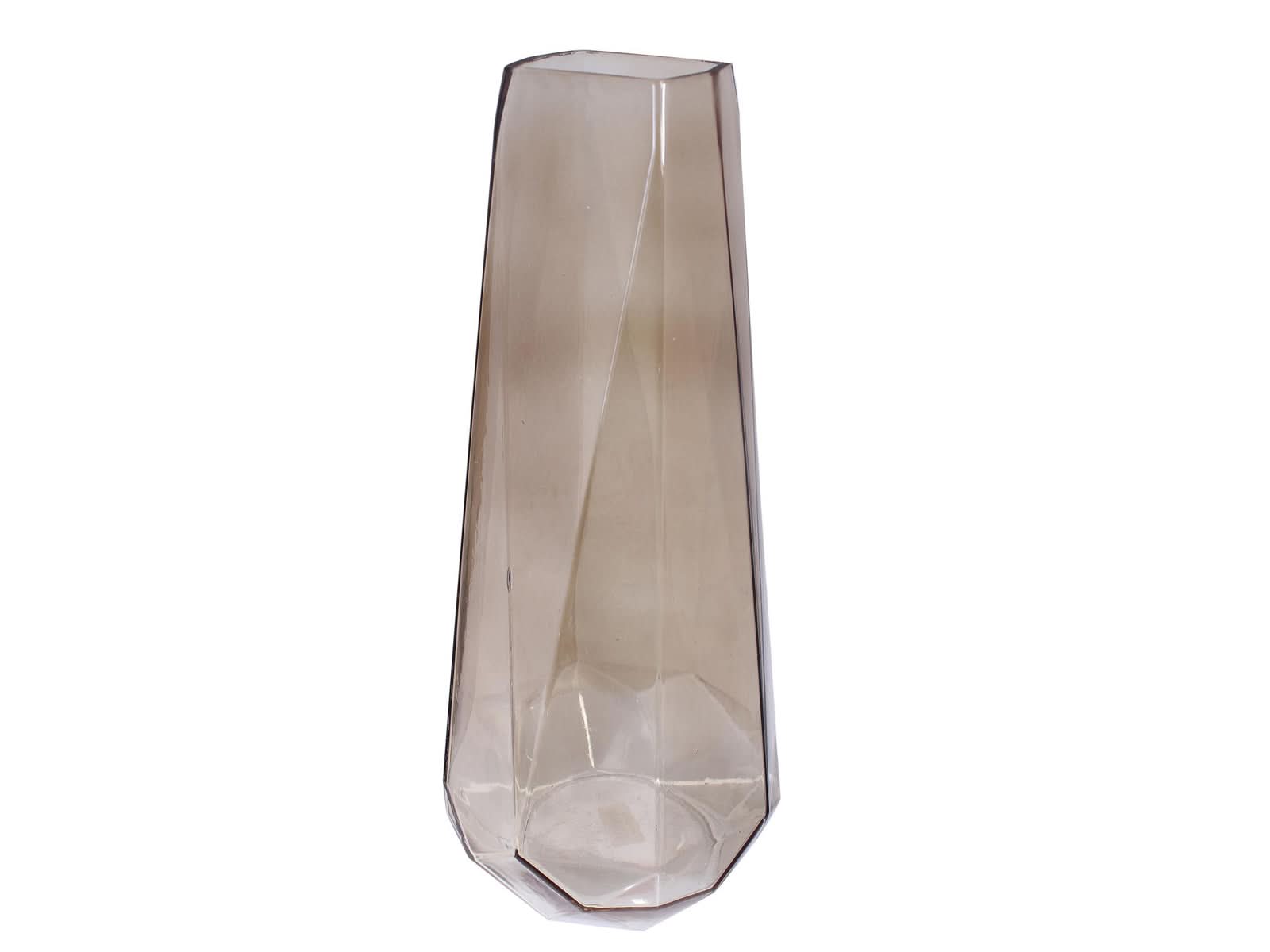 Florero Cristal C/Beige 13x13x33cm