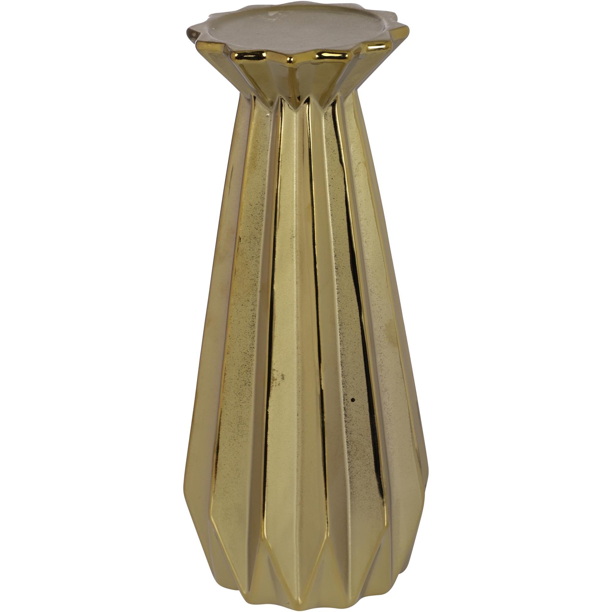 Candelabro Botella Dorado 11.5x11.5cm