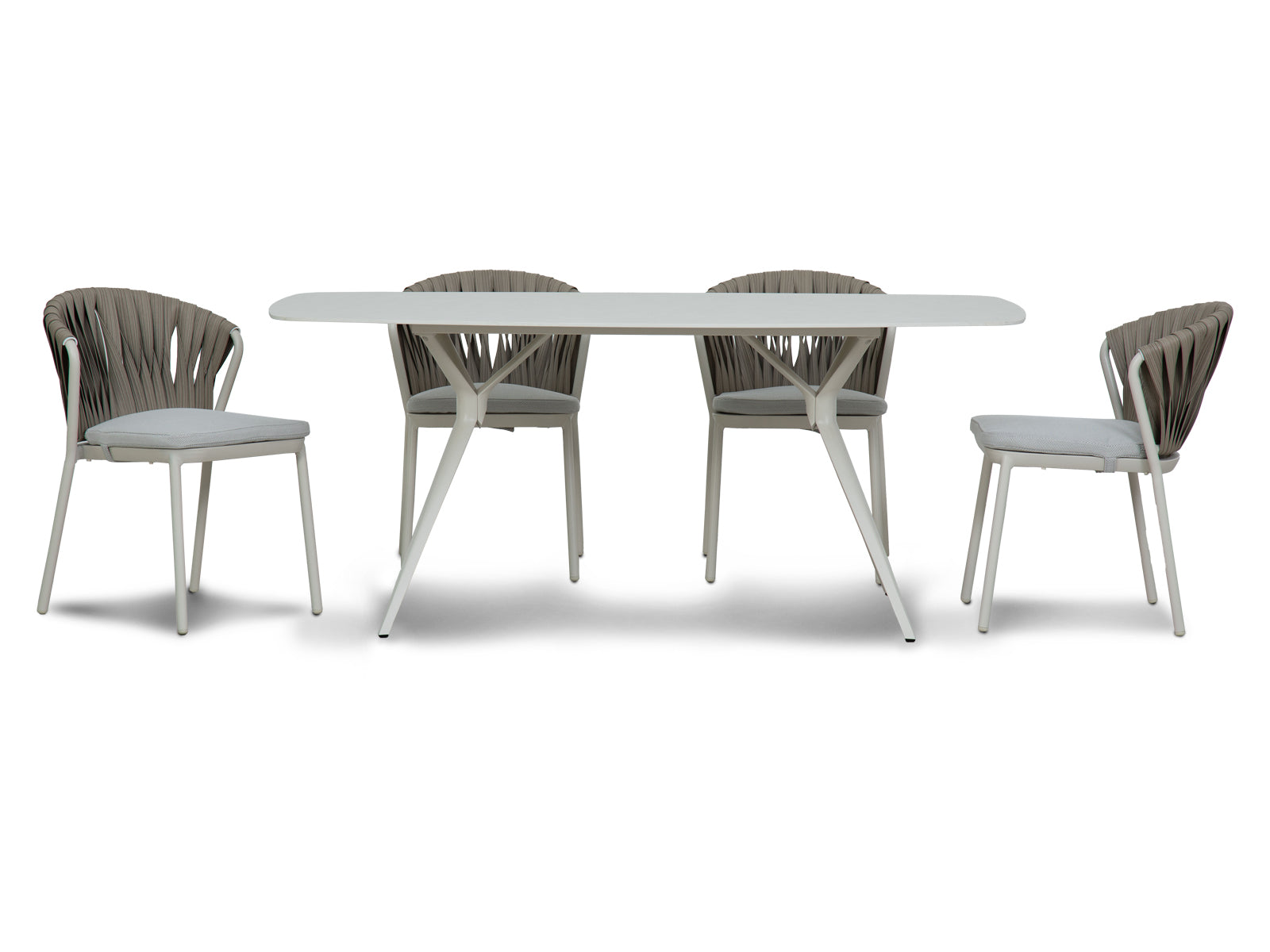 Mesa Comedor Bari Verona + 6 Sillas Ivory Outdoor