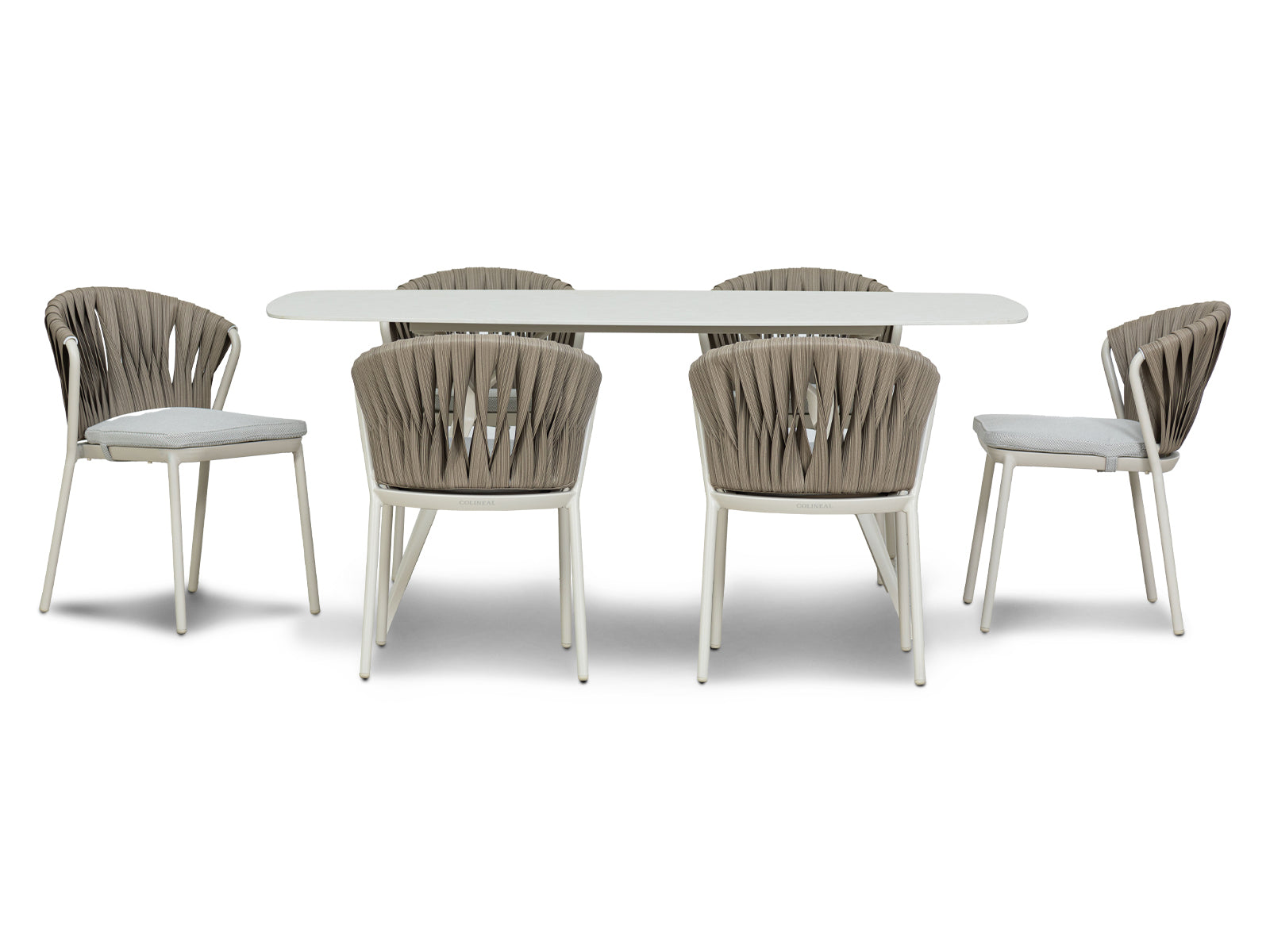 Mesa Comedor Bari Verona + 6 Sillas Ivory Outdoor