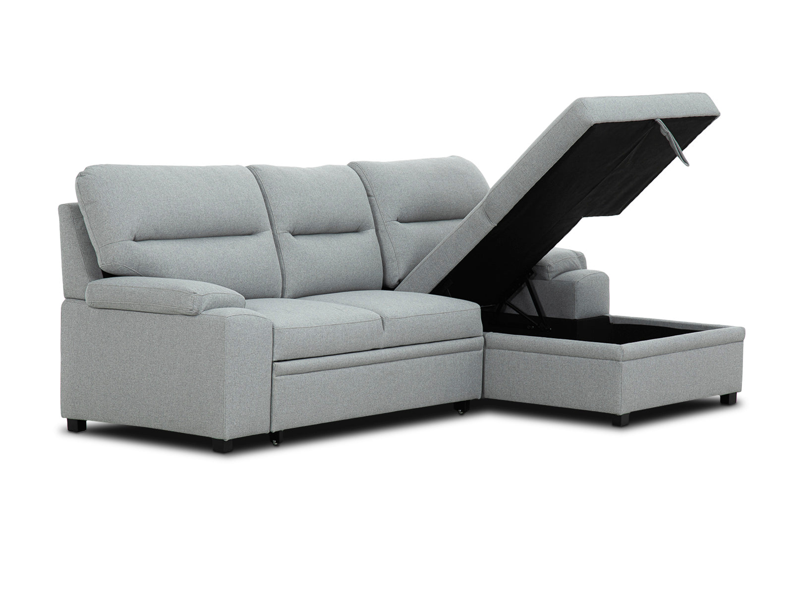 Sala Cyril Sofa Cama C/Negro 2P #Color_Silver"T36914"