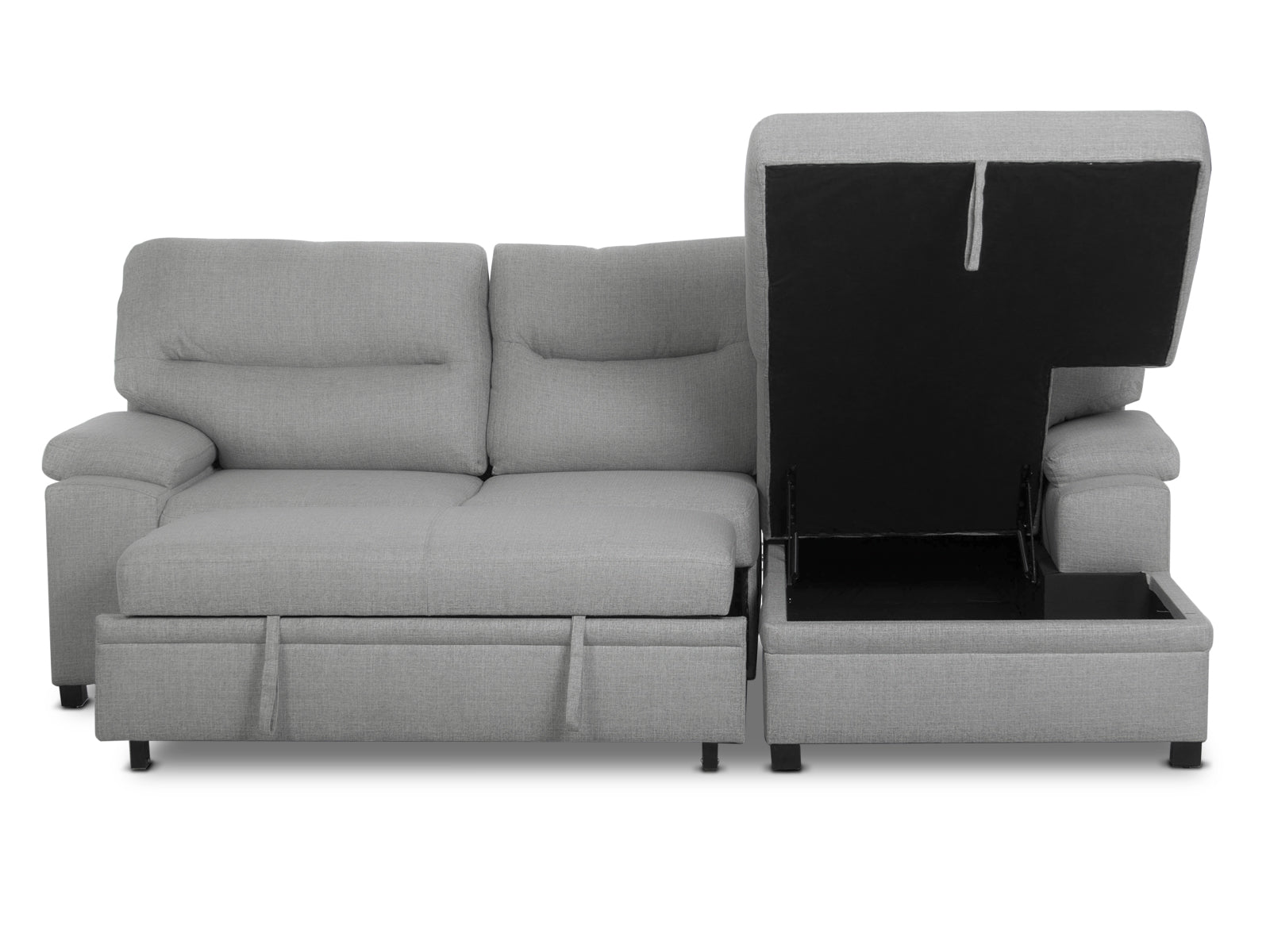 Sala Cyril Sofa Cama C/Negro 2P #Color_Silver"T36914"