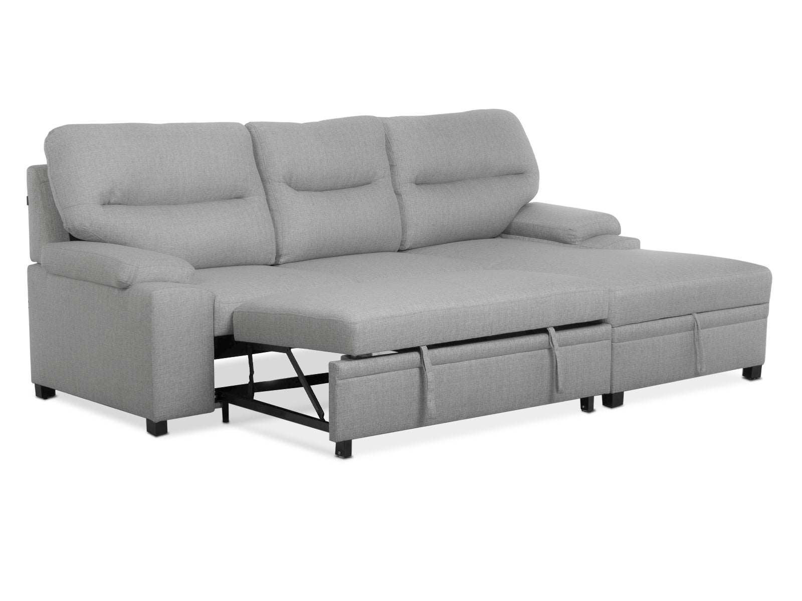 Sala Cyril Sofa Cama C/Negro 2P #Color_Silver"T36914"