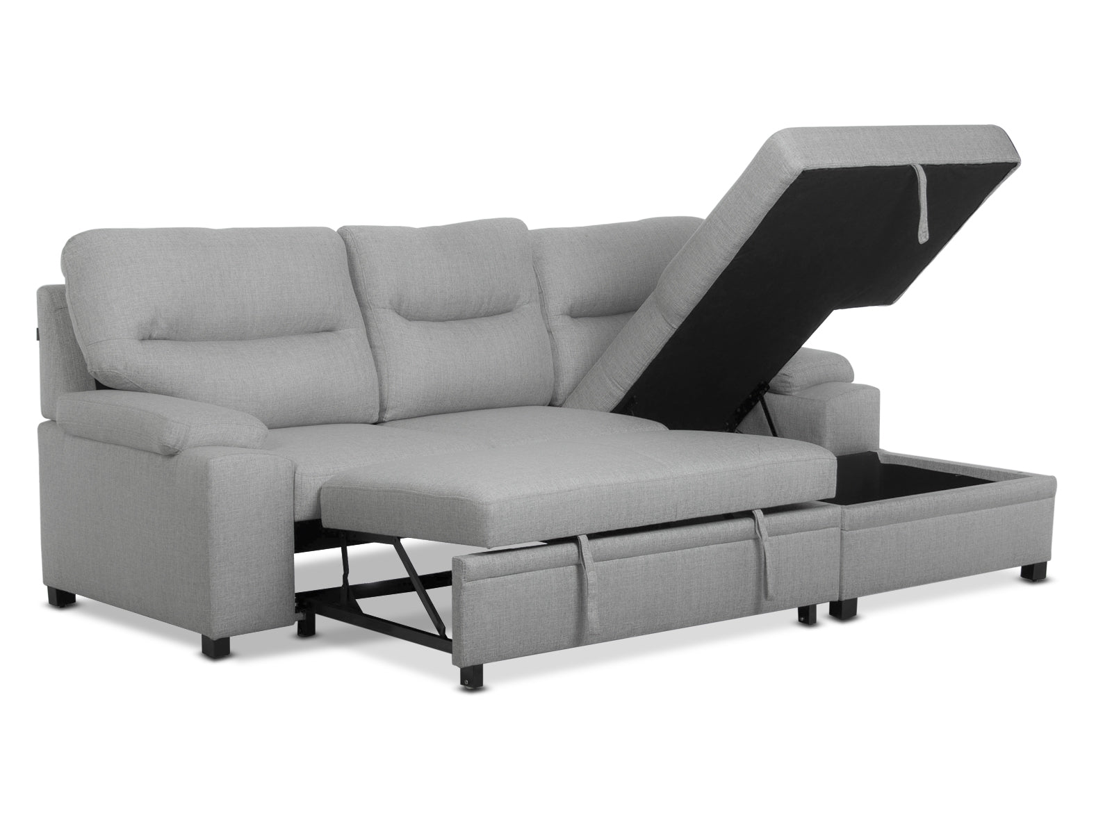 Sala Cyril Sofa Cama C/Negro 2P #Color_Silver"T36914"