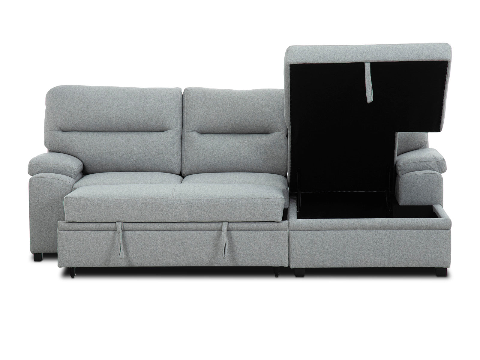 Sala Cyril Sofa Cama C/Negro 2P #Color_Silver"T36914"