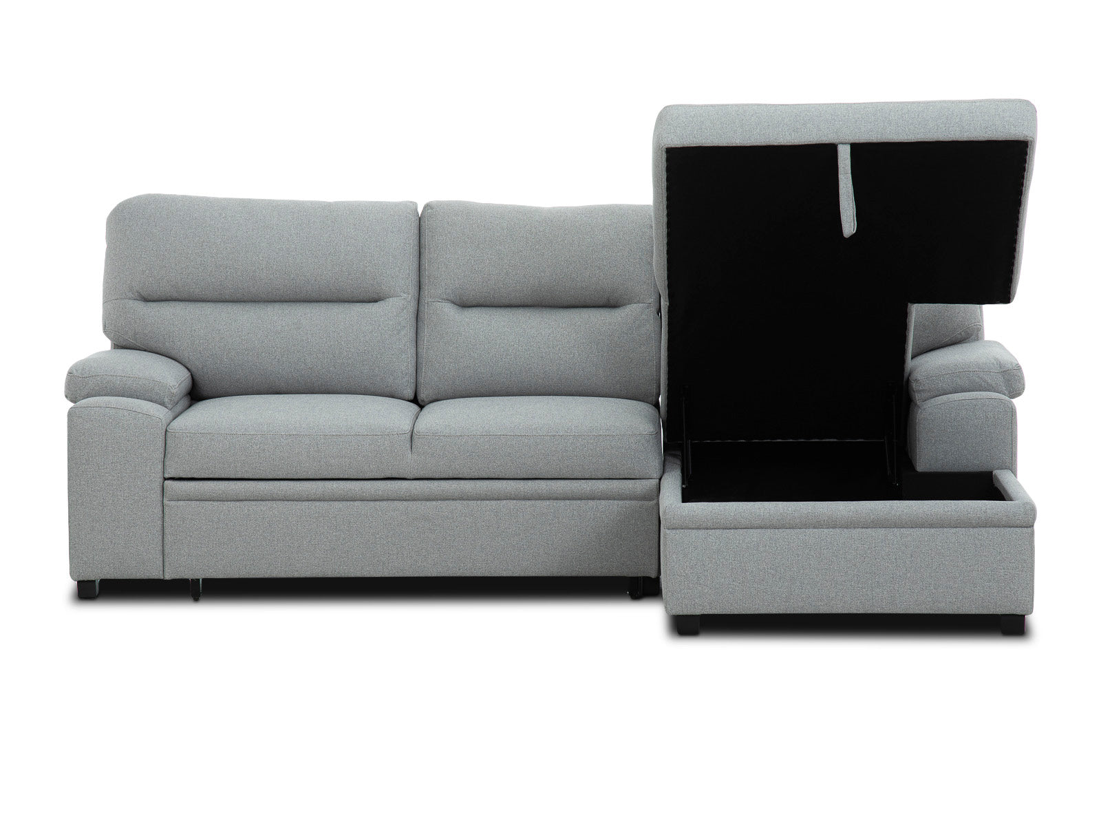 Sala Cyril Sofa Cama C/Negro 2P #Color_Silver"T36914"