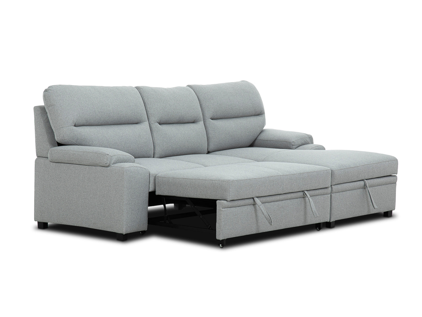 Sala Cyril Sofa Cama C/Negro 2P #Color_Silver"T36914"