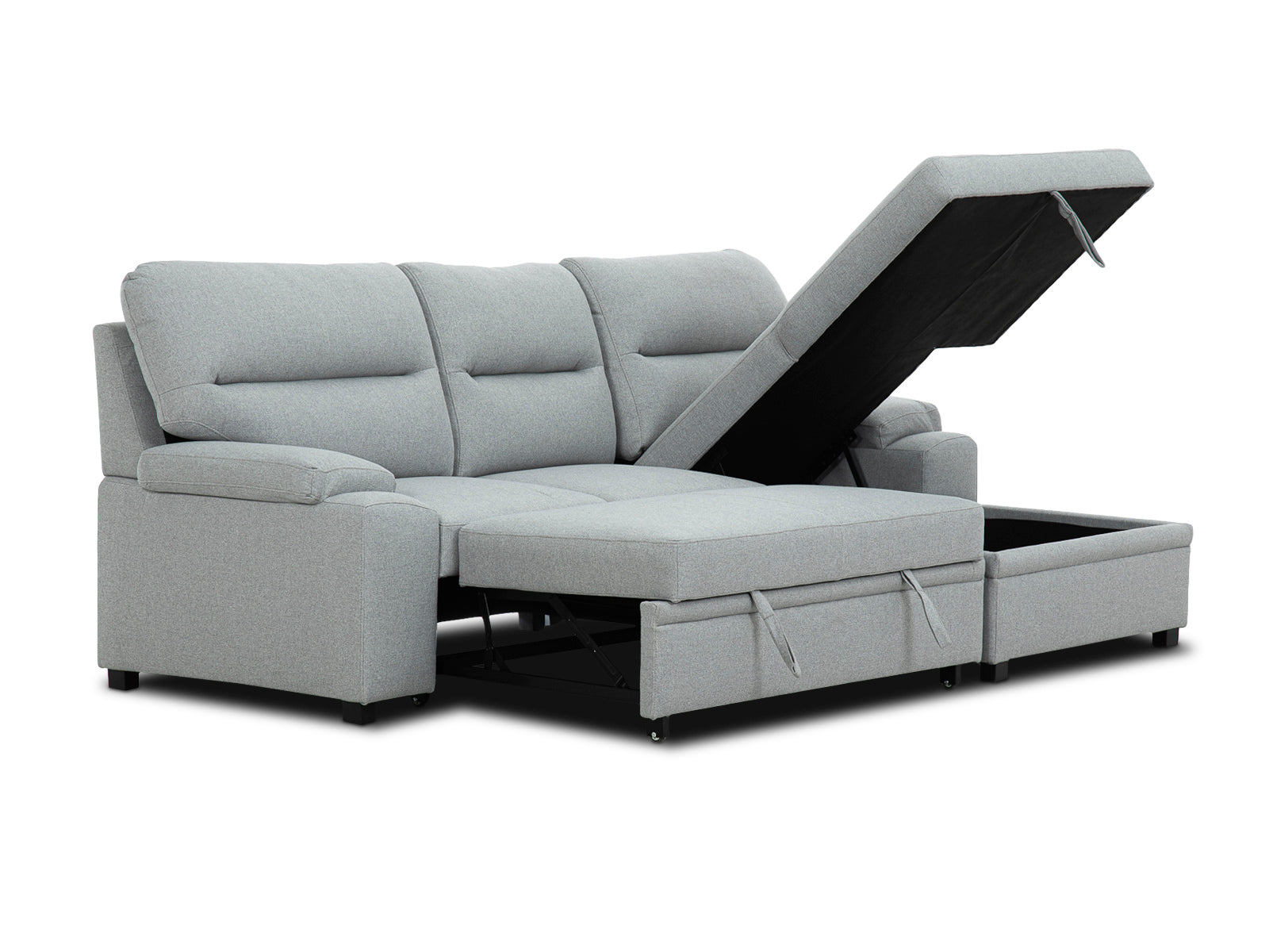 Sala Cyril Sofa Cama C/Negro 2P #Color_Silver"T36914"