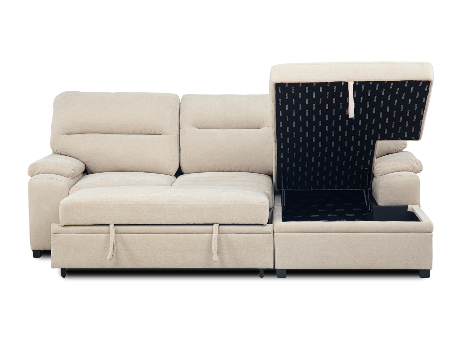 Sala Cyril Sofa Cama C/Negro 2P #Color_Tan"T48700"