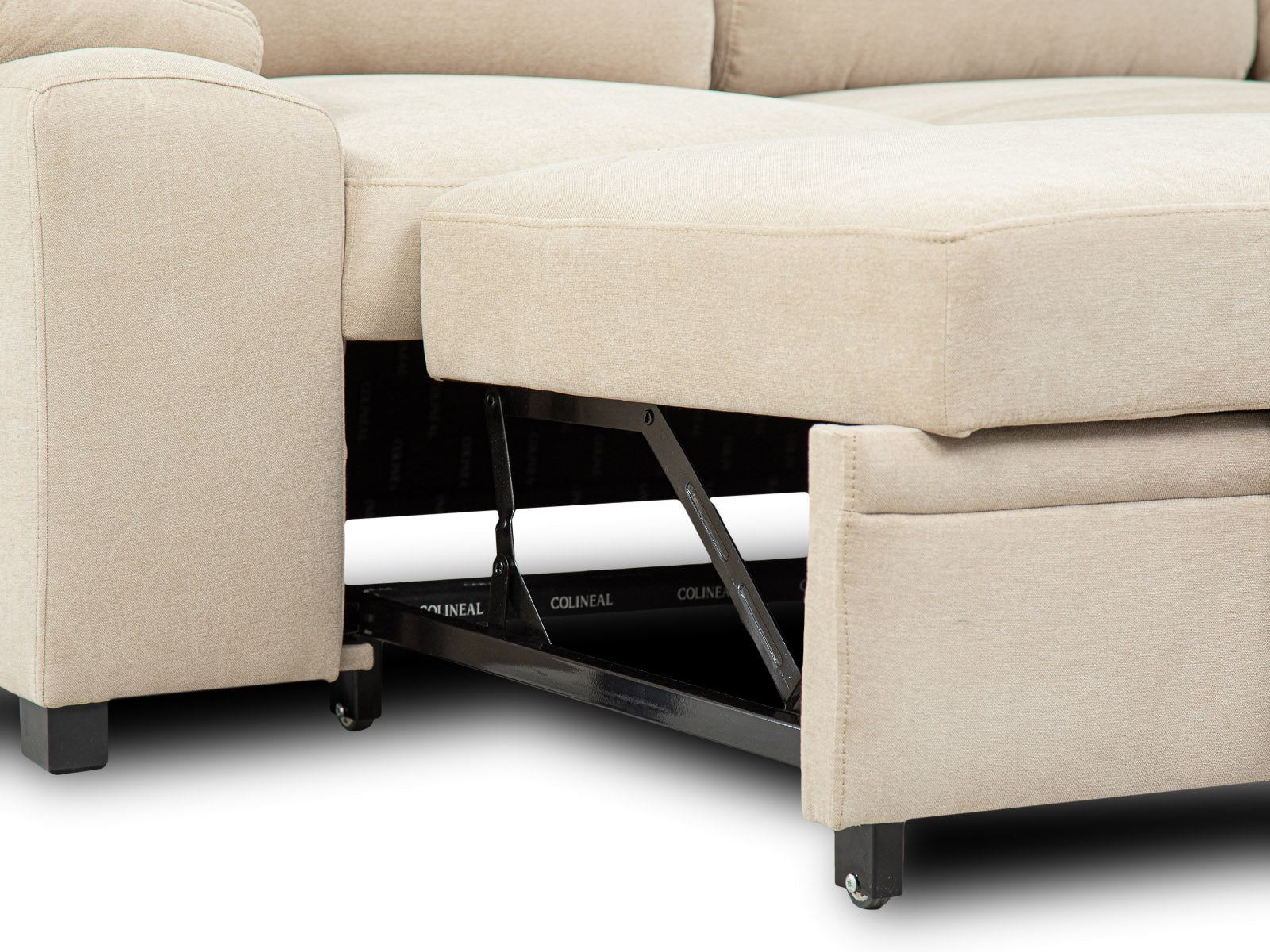 Sala Cyril Sofa Cama C/Negro 2P #Color_Tan"T48700"