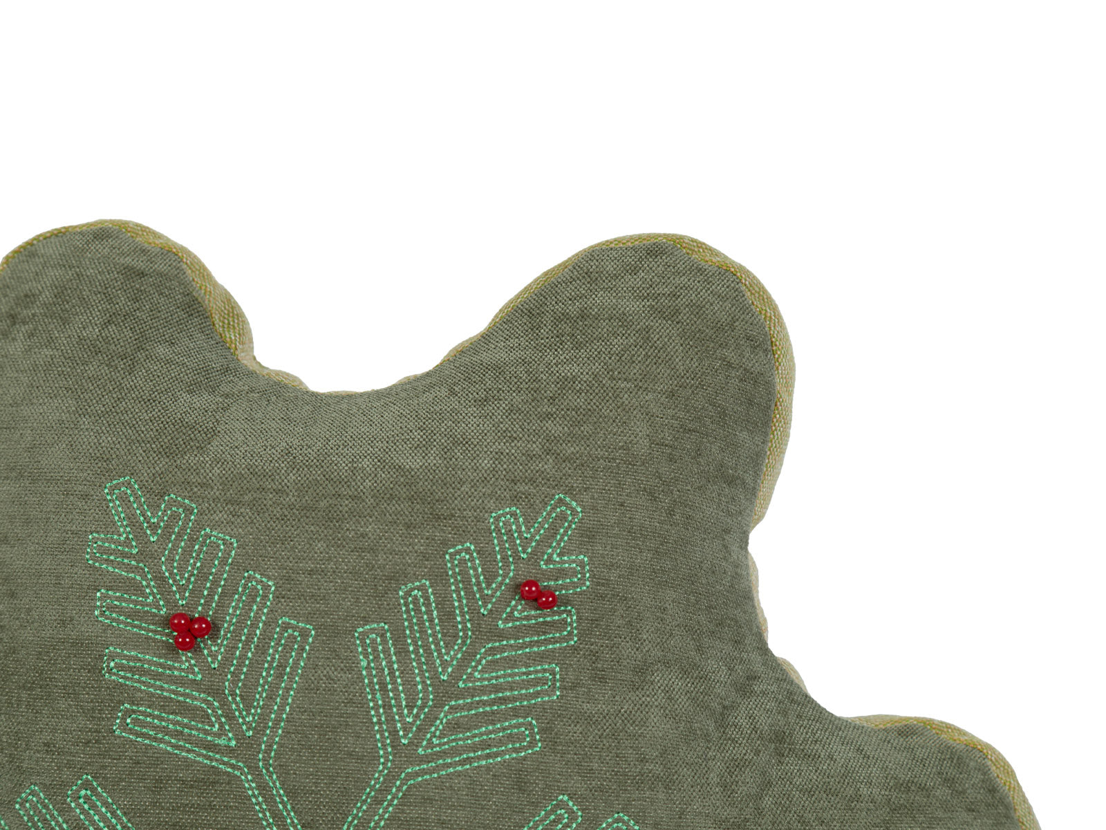 Cojin Verde Copo de Nieve Navidad