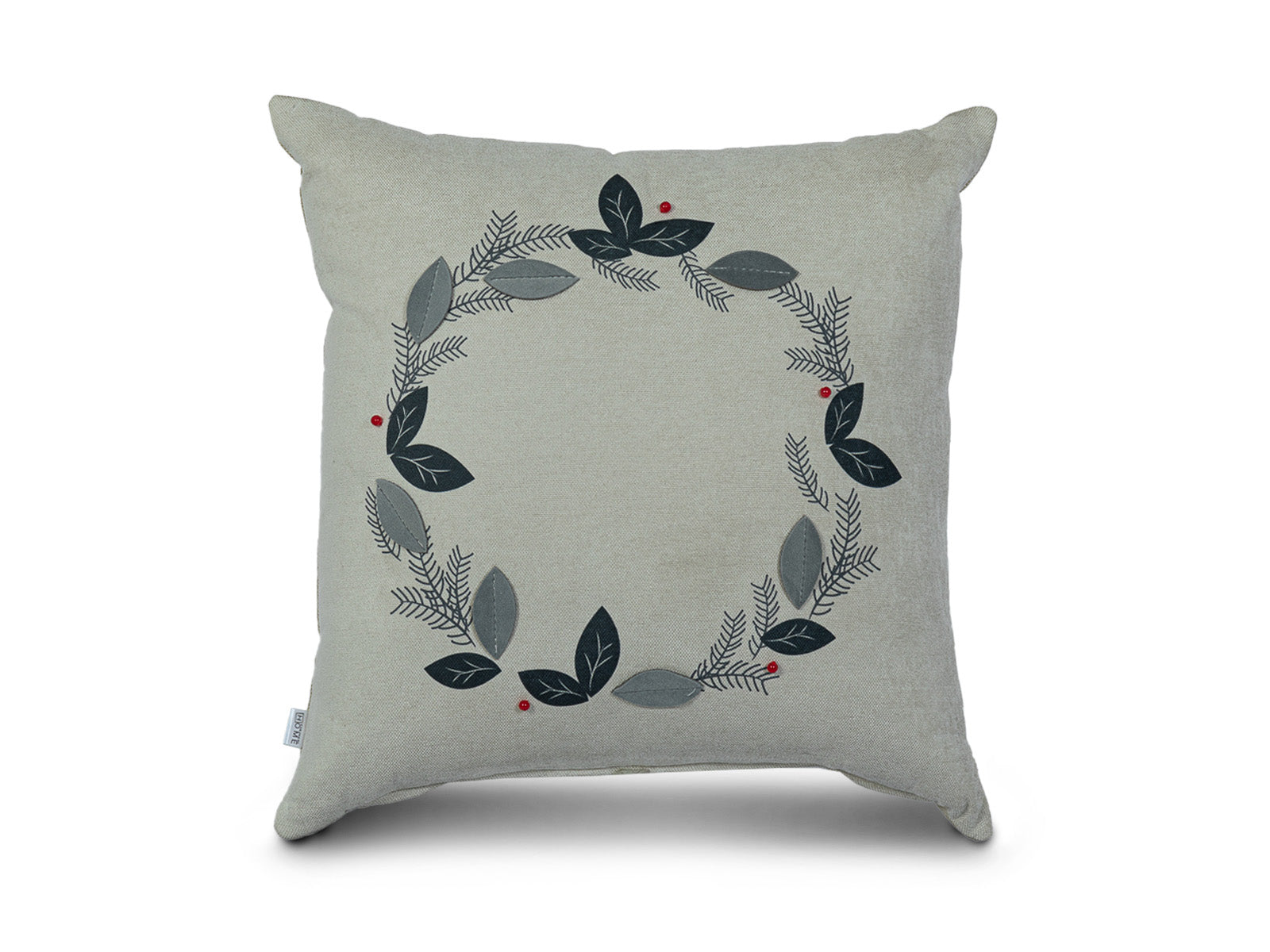 Cojin Beige Corona Navidad