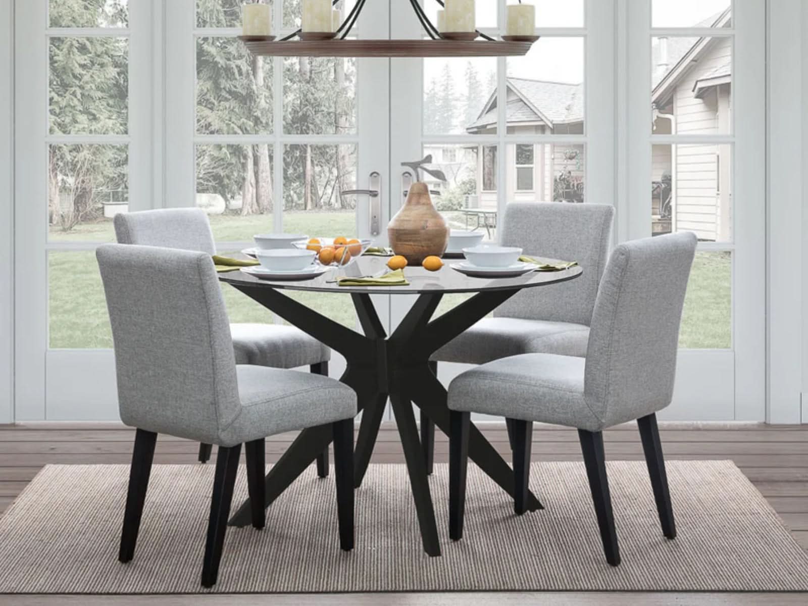 Mesa Comedor Bacoli Circular C/Negro