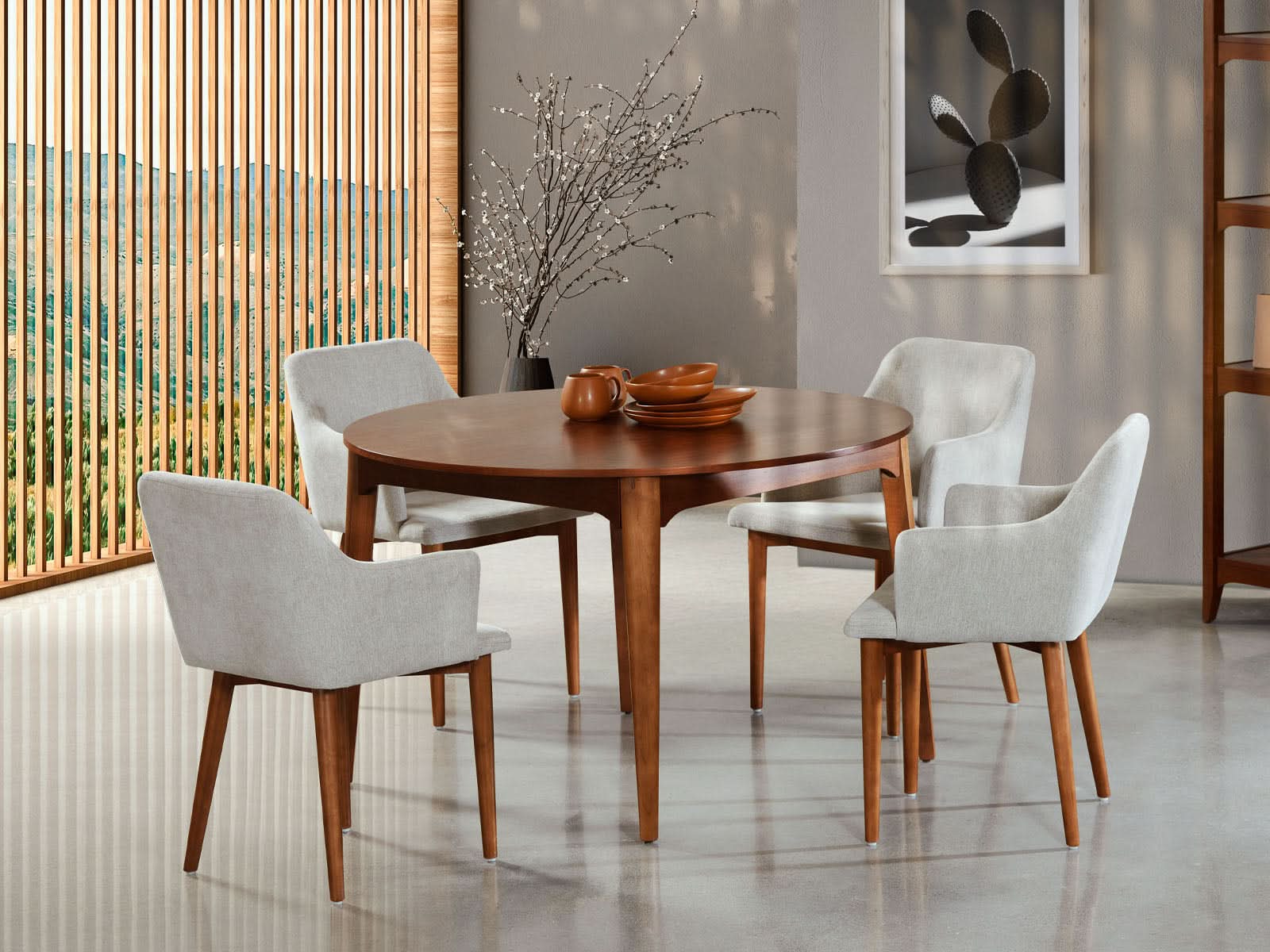 Mesa Comedor Milo Circular Miel