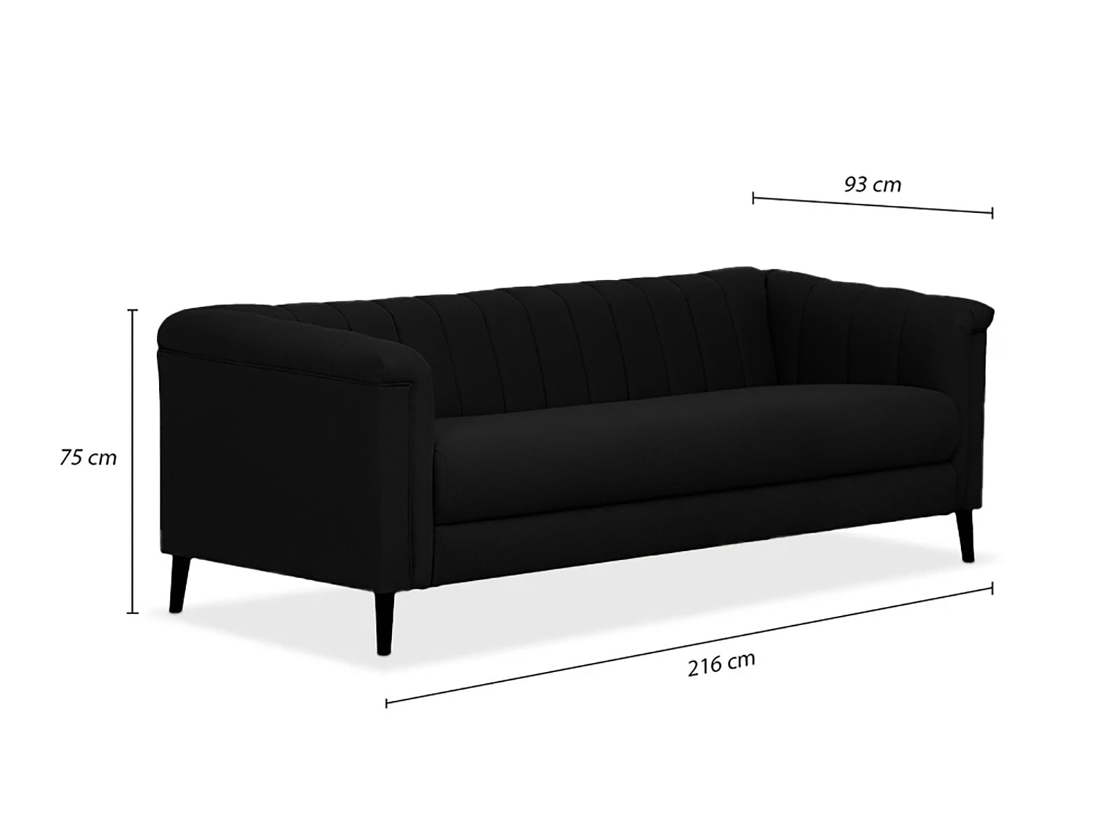 Sofa Tr Powell C/Metblack