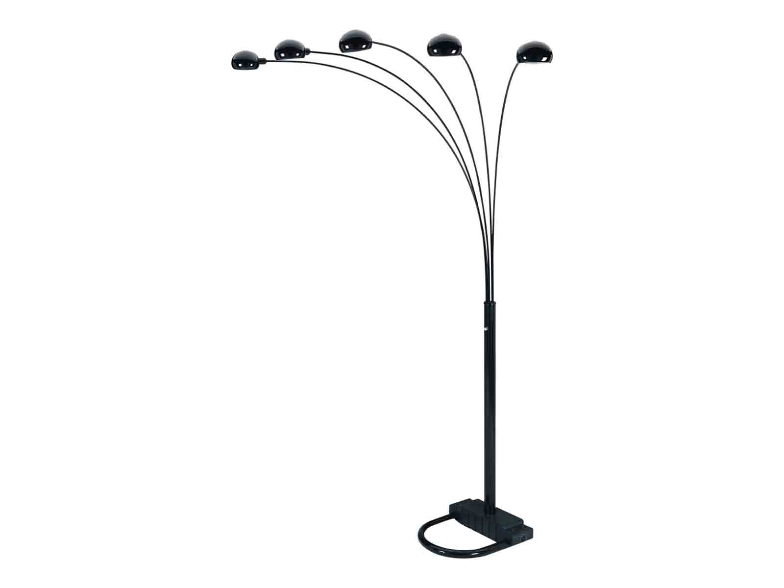 Lampara Pie 5 Luces Negro