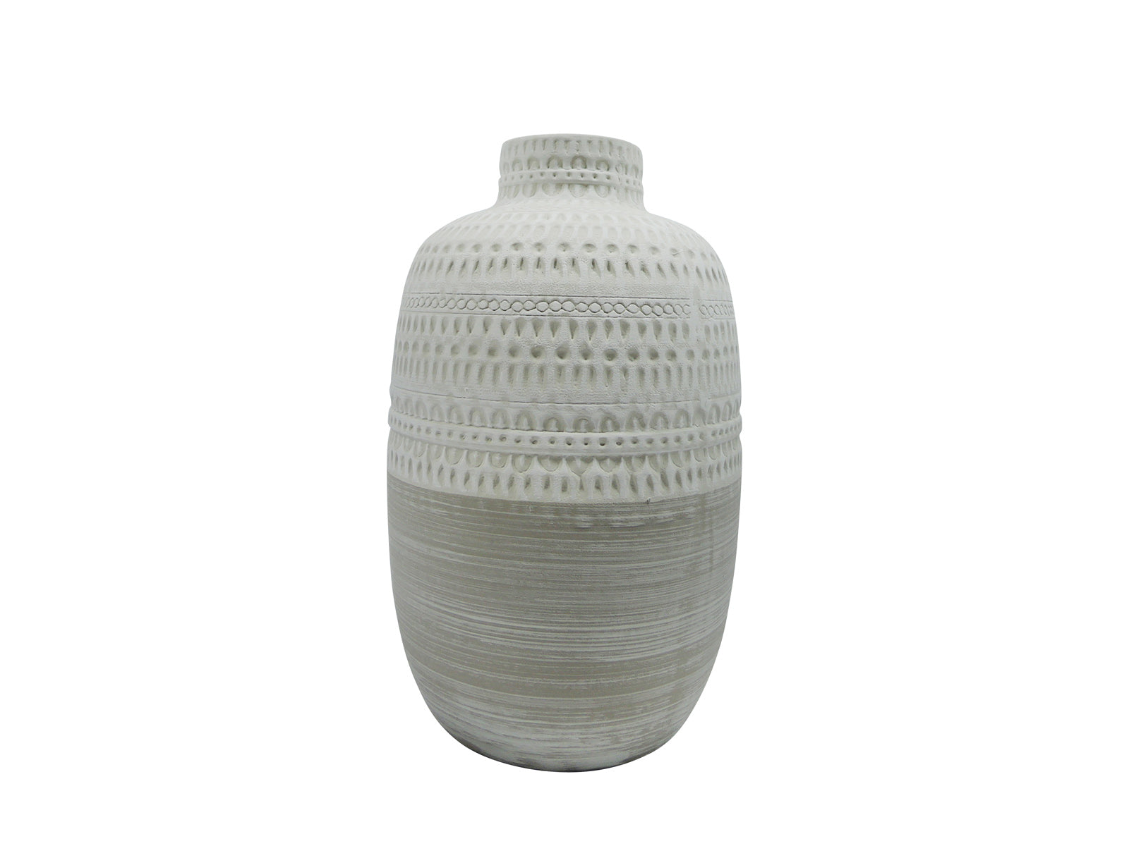 Florero Tribal Bajo C/Blanco