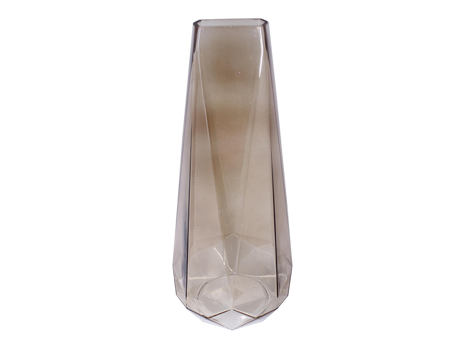 Florero Cristal C/Beige 13x13x33cm