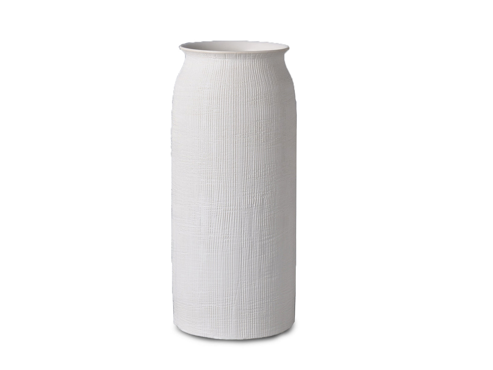 Florero Ridged Ceramica 33Cm Blanco