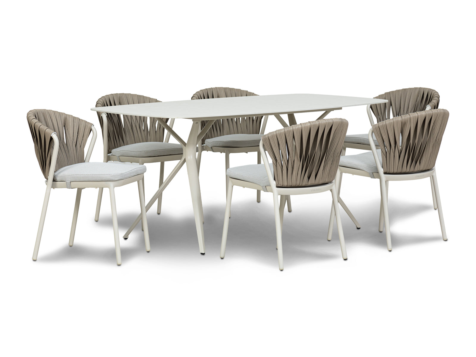 Mesa Comedor Bari Verona + 6 Sillas Ivory Outdoor