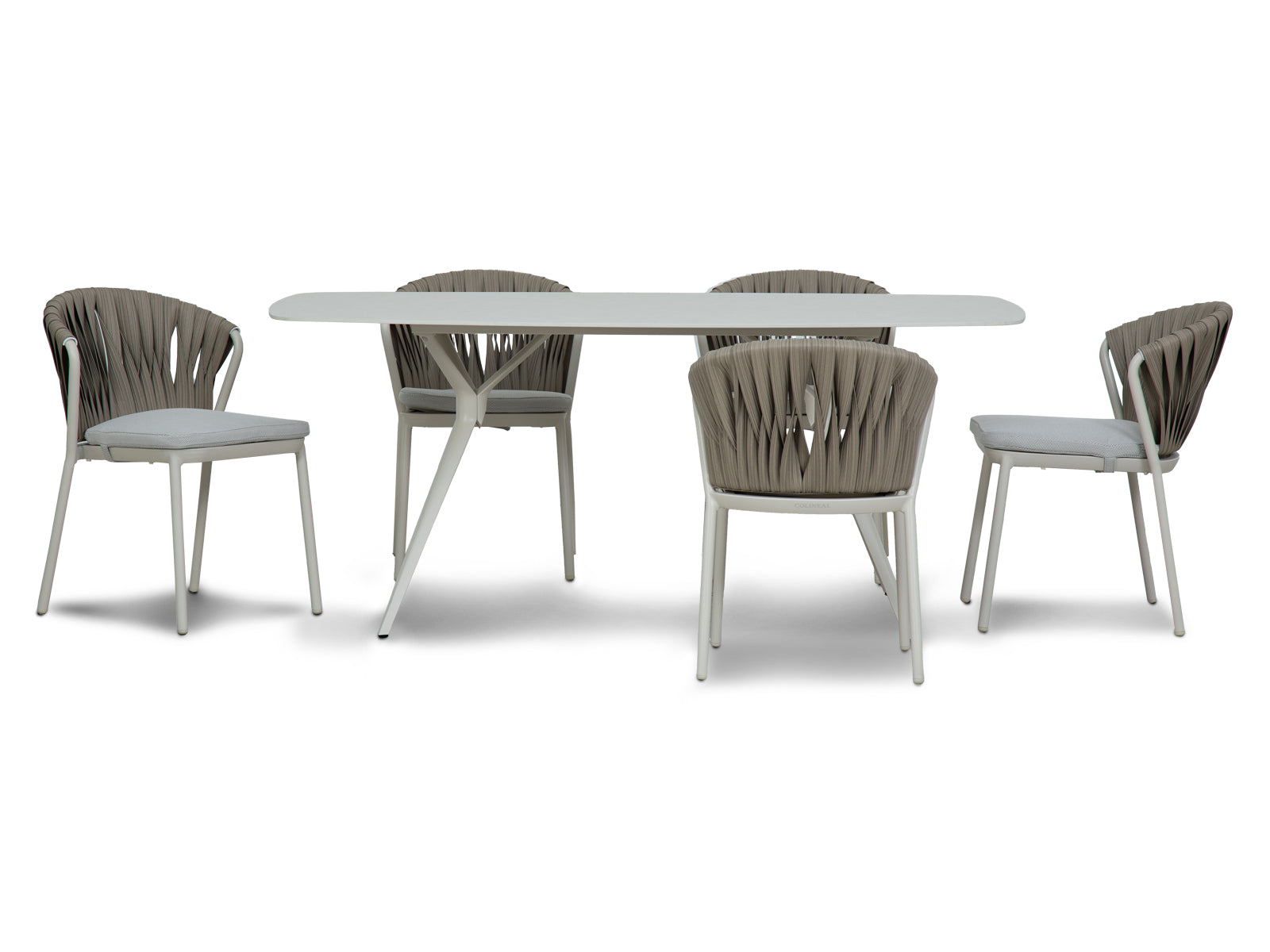 Mesa Comedor Bari Verona + 6 Sillas Ivory Outdoor