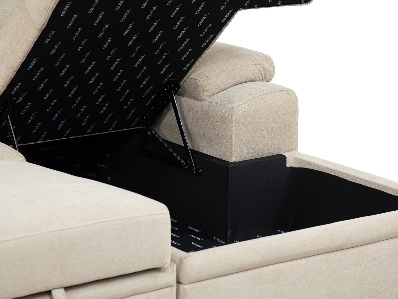 Sala Cyril Sofa Cama C/Negro 2P #Color_Tan"T48700"