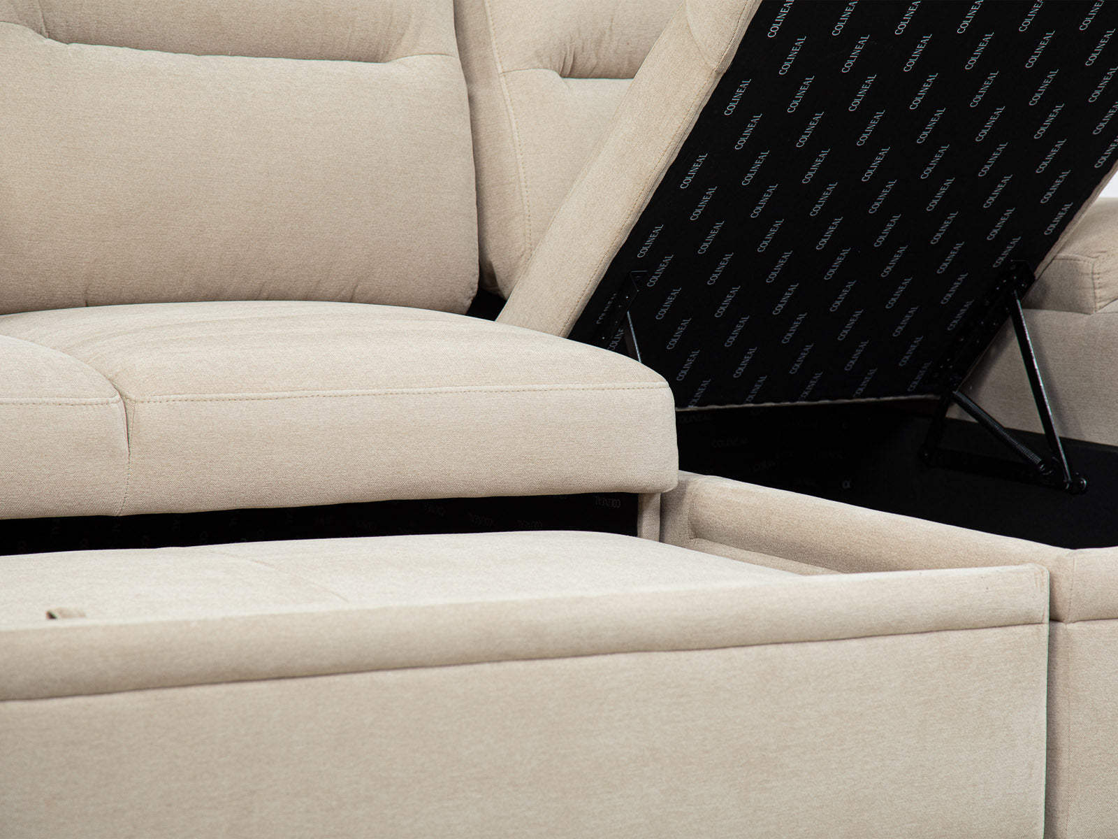 Sala Cyril Sofa Cama C/Negro 2P #Color_Tan"T48700"
