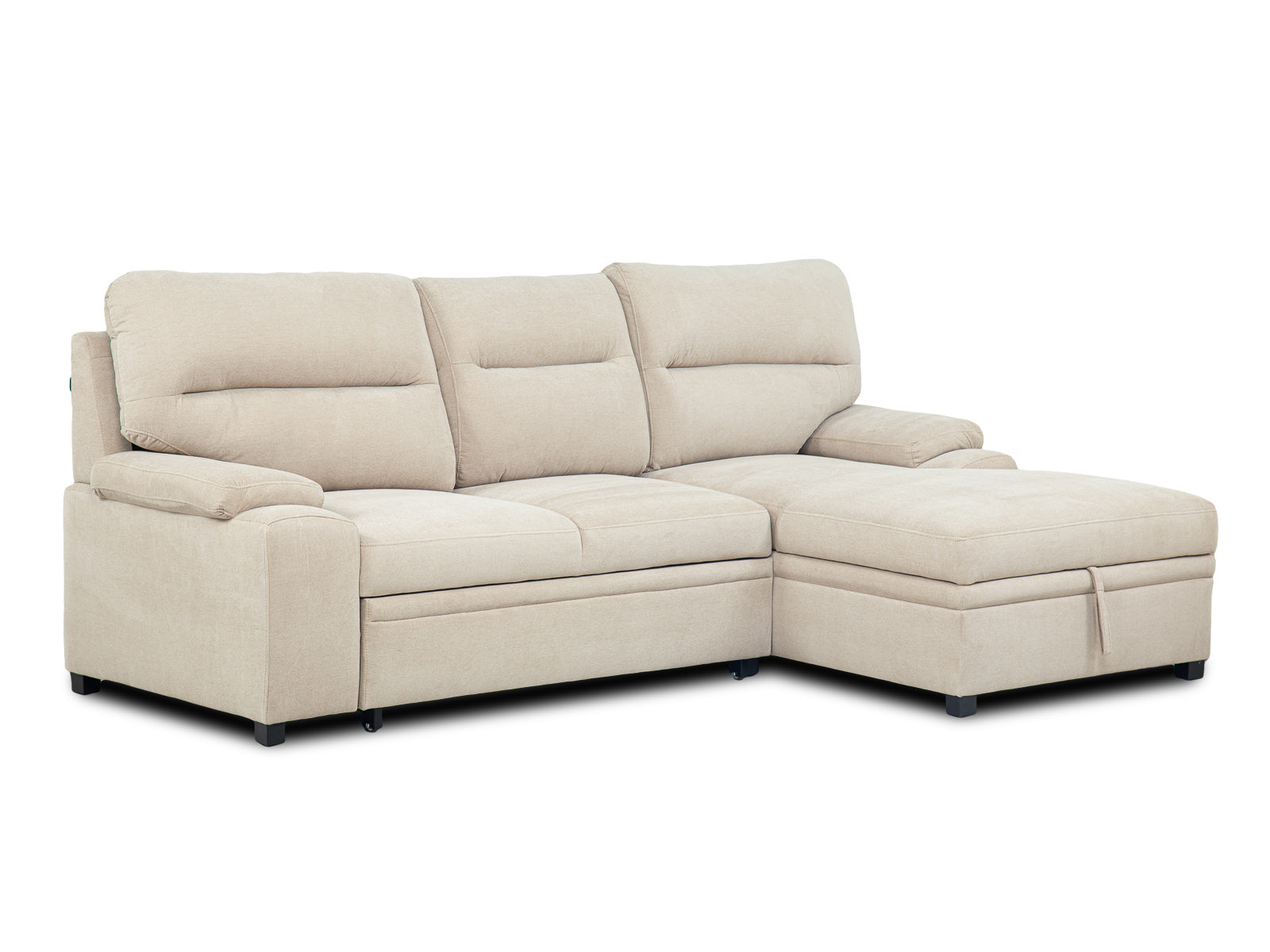 Sala Cyril Sofa Cama C/Negro 2P #Color_Tan"T48700"