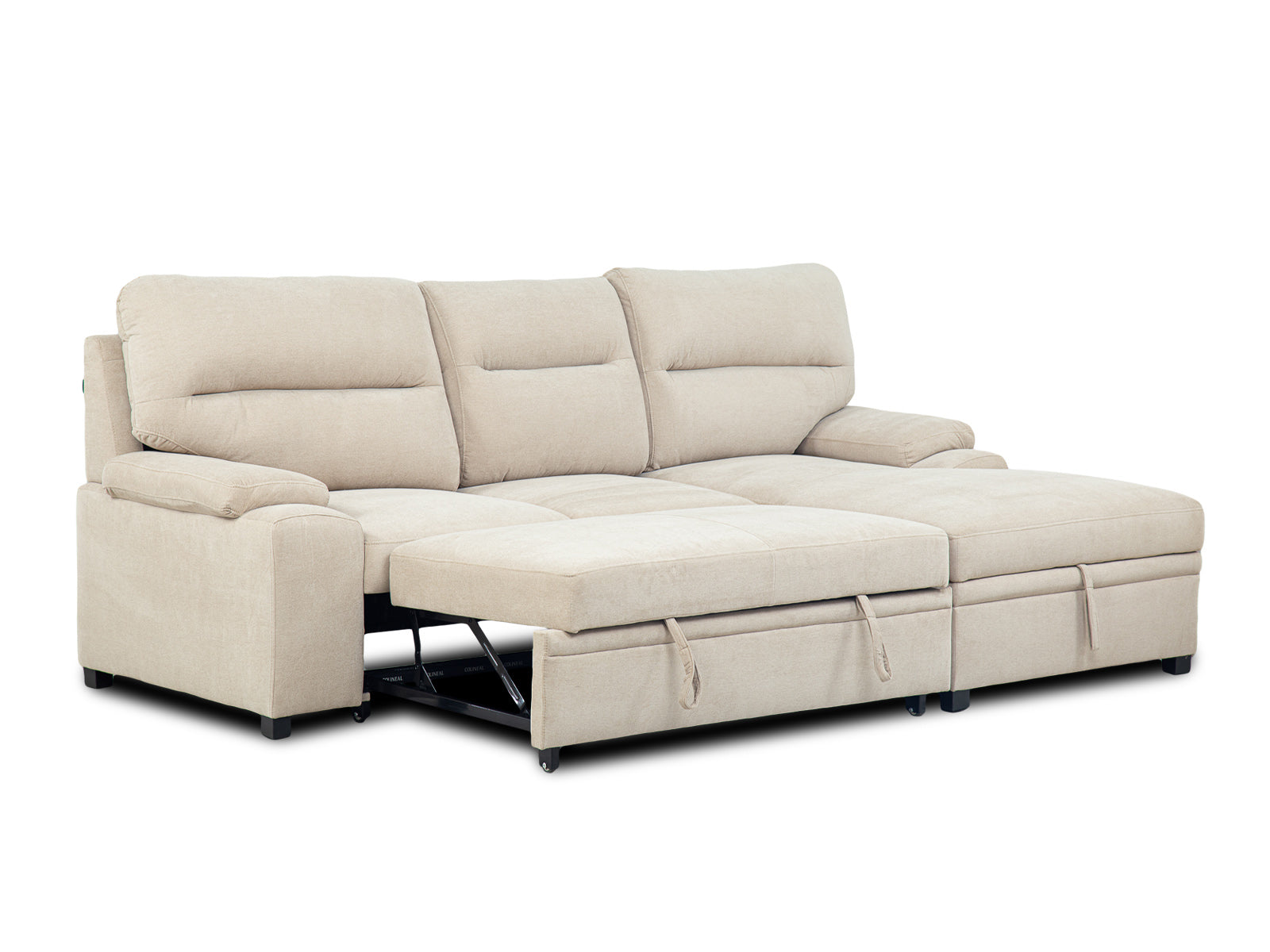 Sala Cyril Sofa Cama C/Negro 2P #Color_Tan"T48700"