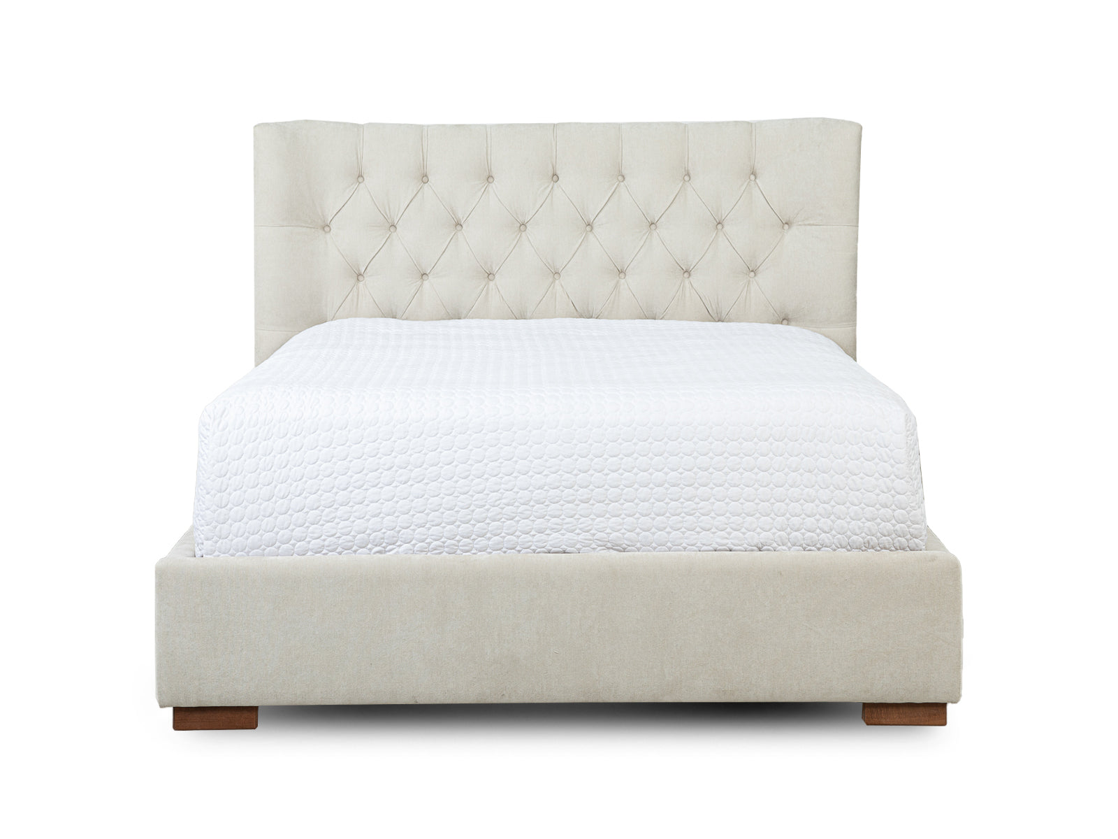 Cama Martini Basso Beige Fog Capitoneada