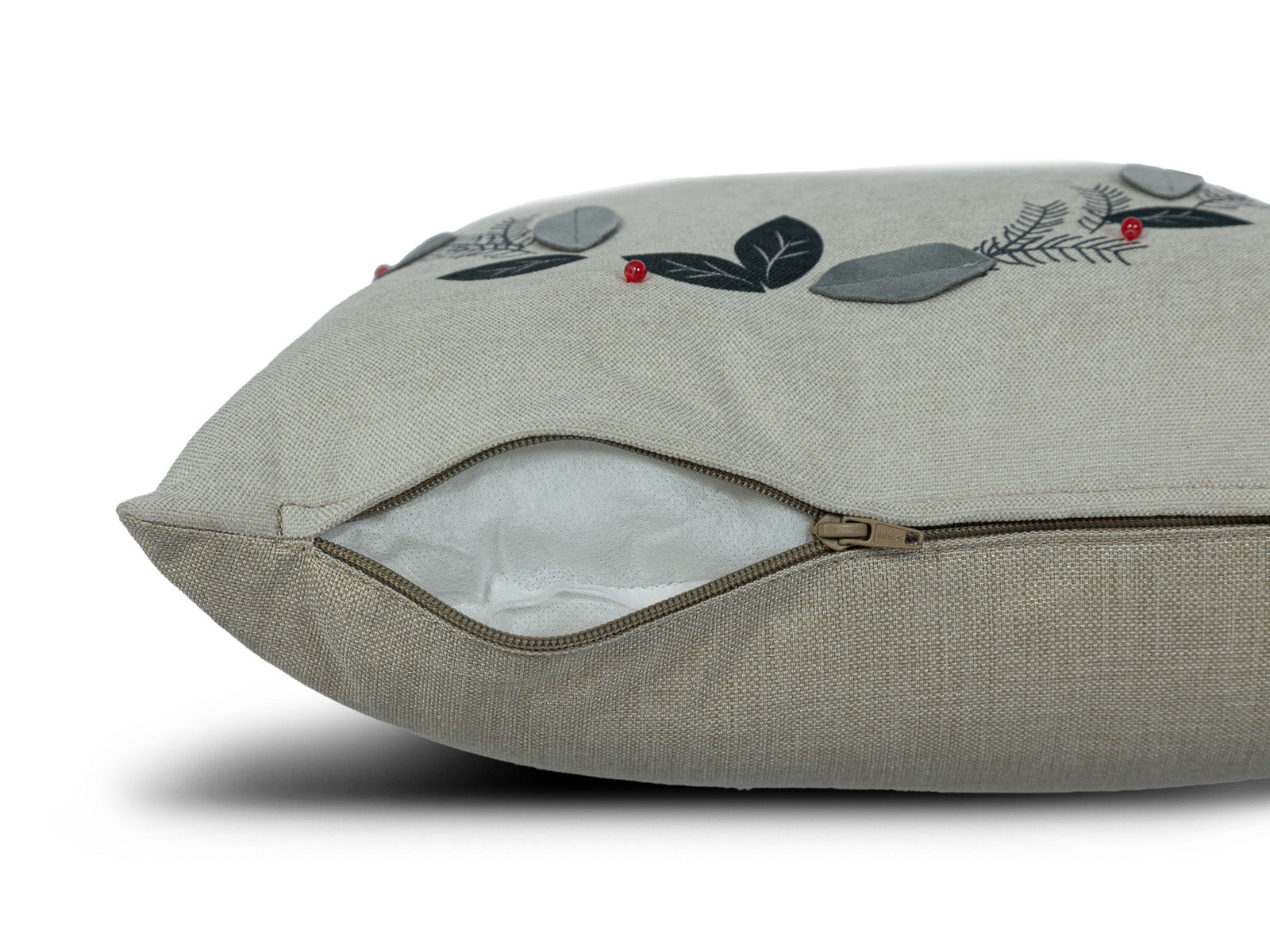 Cojin Beige Corona Navidad