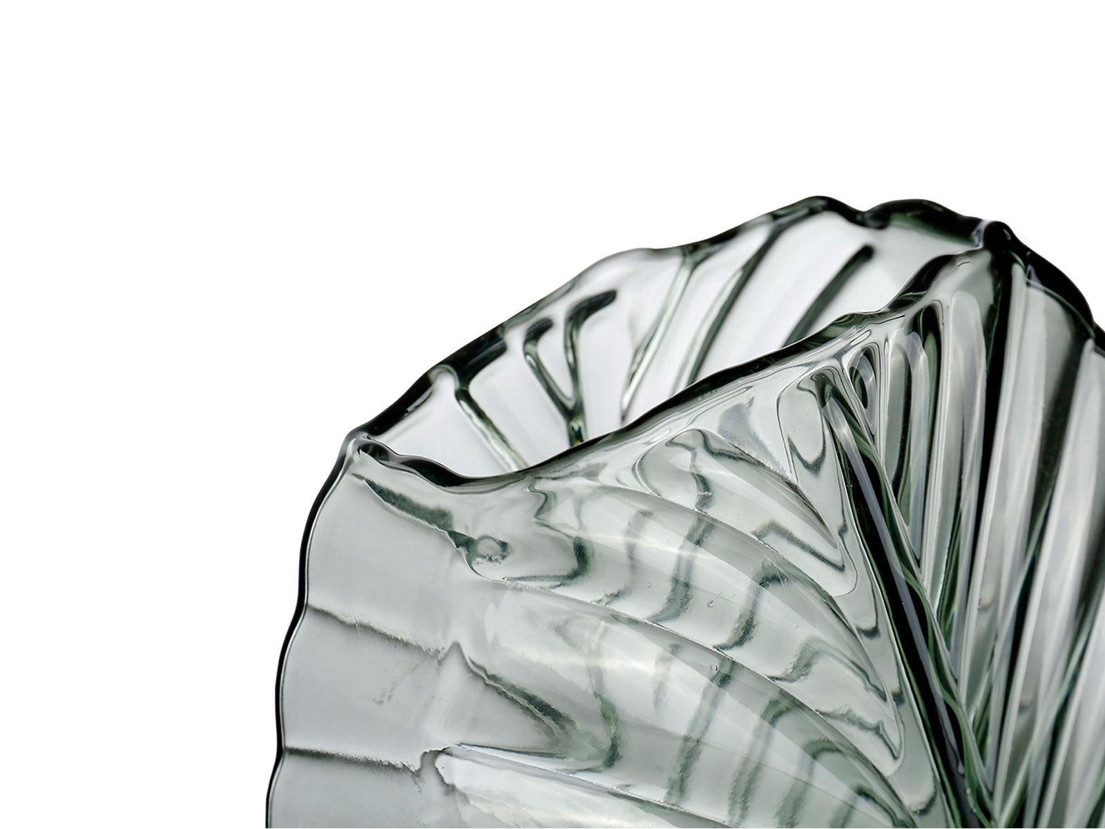 Florero Hoja Vidrio Gris