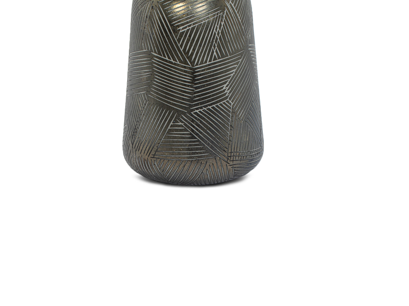 Florero Vidrio Negro Lineas