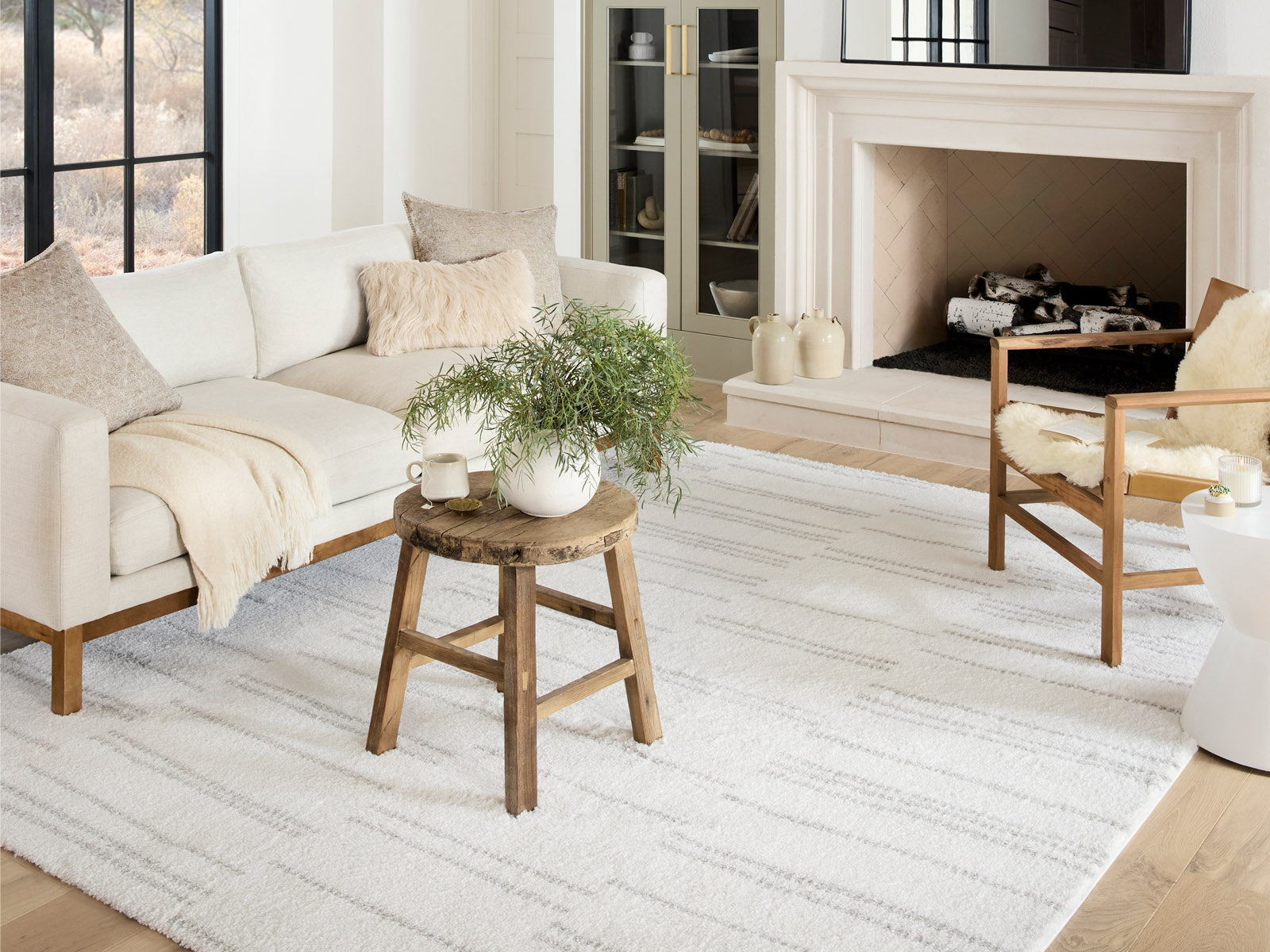 Alfombra Texturizada C/Blanco y Gris