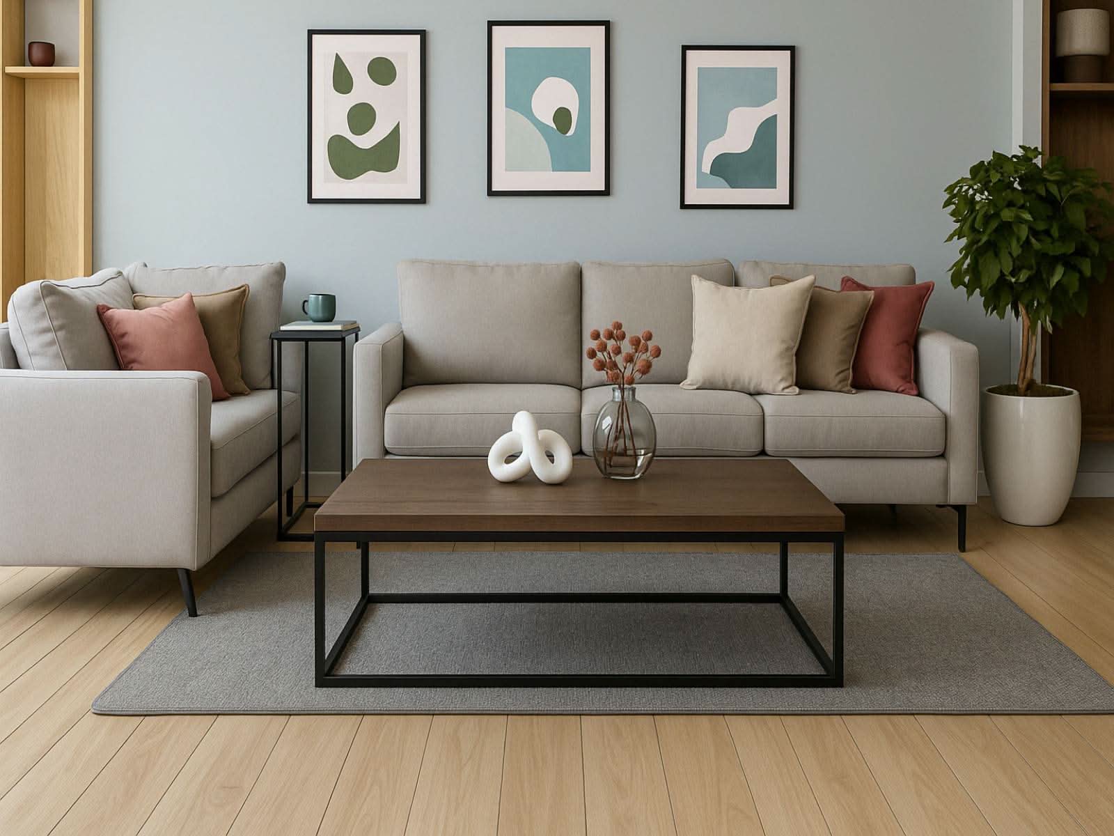 Mesa Centro French Metal Cenizo