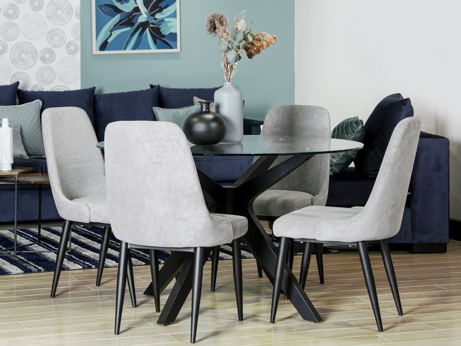 Mesa Comedor Bacoli Circular C/Negro